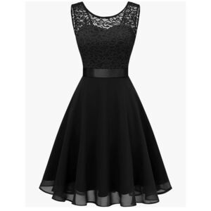 NEW Black Lace Short Bridesmaid Dress Sleeveless Cocktail L